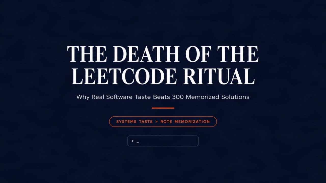 The Death of the LeetCode Ritual: Why Real Software Taste Beats 300 Memorised Solutions Cover